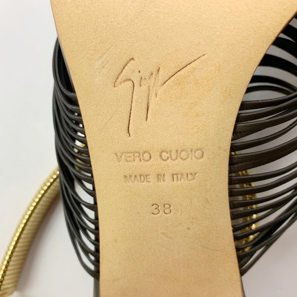 GIUSEPPE ZANOTTI / PISSI GOLD ANKLET SANDALS - Picture 6 of 6